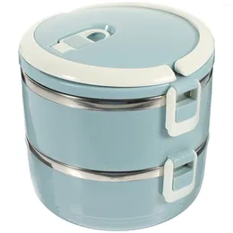 Dinnerware Box Double Layer Insulated Lunch Student Metal Container With Lid Thermal Containers For Plastic Office Bento
