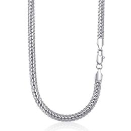 6mm Womens Mens Necklace Chain Hammered Close Rombo Link Curb Cuban White Gold Filled GF Fashion Jewellery Accessories DGN337 Chains239i