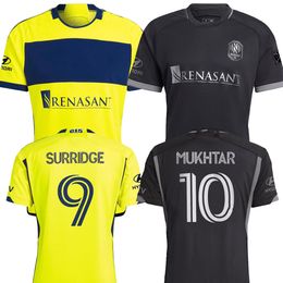 2023 2024 Nashville SC Soccer Jerseys the 615 Kit 23/24 Football Shirts Primary Home Yellow Away Man in Black SURRIDGE MUKHTAR BOYD SHAFFELBURG MOORE Men's