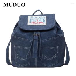 Shoulder Bags MUDUO 2024 Japanese Personalised Jeans Patch Backpack Casual Versatile Canvas For Spicy Girl Schoolbag Bag