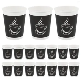 Disposable Cups Straws 50 Pcs Espresso Cup Paper Coffee Bulk Tea Small Drink Double Coated Office