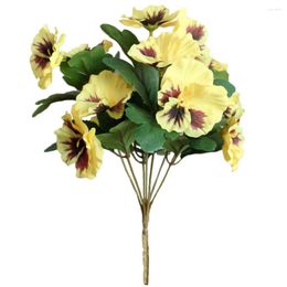 Decorative Flowers Fake Pansy Decor Office Bouquet El Home Ornament Desk Party Artificial Wedding Simulation Plant Table