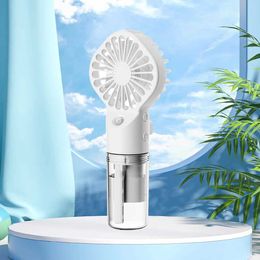 Electric Fans Handheld mini air conditioner USB charging portable desktop atomizer fan 4-speed small air cooler low noise household/office/dormitoryY240320