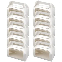 Take Out Containers 10Pcs Cookie Package Boxes Cake Wrapping Portable Bakery With Window