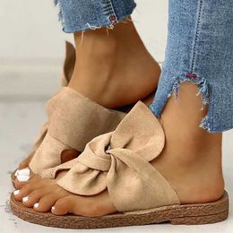 Slippers Womens Sandals 2022 Summer Casual Flat Shoes Bow H240328LHXI