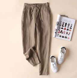 Women's Pants Autumn Loose Brand Design Cotton Pencil Women Casual Linen Elegant S-5XL Formal Ladies Trousers 19724