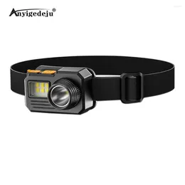 Headlamps XPE COB LED Headlamp Super Bright Rechargeable USB Outdoor Head-Mounted Strong Light Portable Night Fish Lamp