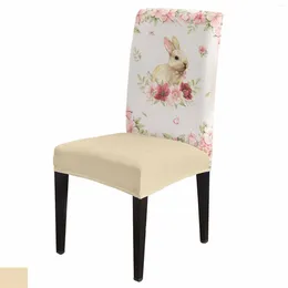 Chair Covers Easter Watercolour Flowers Cover Set Kitchen Stretch Spandex Seat Slipcover Home Dining Room