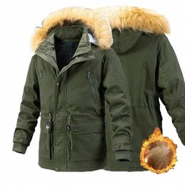 outdoor Windbreaker Jackets Men Cott Thicken Warm Removable Hat Cmere Parkas Lg Coat Plus Size Work Wear Winter Jas Heren R0O8#