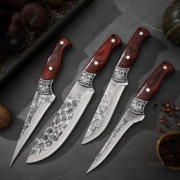 Knives Handmade Bone Cleaver Knife, Forged Meat Cutting Stainless Steel Knives, Kitchen Chef Slicing Fruit Peeling Tools