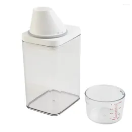 Liquid Soap Dispenser Leak-proof 700ml/1100ml/1500ml/1900ml Washing Laundry Plastic Up Powder Container White