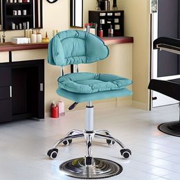 1 Pc Rolling Wheel Grey Stool Swivel with Backrest Free Lift Chair Seat Surface Suitable for Beauty Salon Barber Shop Bedroom