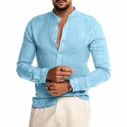 s-5xl!2023 Summer New Men's Solid Color Linen Casual Shirt Cardigan Lg Sleeve Thin And Breathable Shirts W2w1#