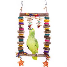 Other Pet Supplies Bird Wooden Cotton Rope Chew Small Medium Large Parrots Metal Hook To Easily Place Onto The Cage Or Drop Delivery H Dhs80