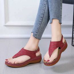 Sandals Summer Oxford Womens Flat Bottom Slide Pu Leather Flap Buckle Shoes 2024 New Roman Fashion H240328YE31