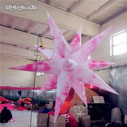 Party Decoration Customised Printing Lighting Inflatable Balloon 2m Diameter Pink Hanging Thorn Star Blow Up Planet For