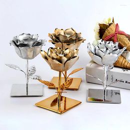 Candle Holders Nordic Style Ceramics Flower Candlestick Table Ornament Creative Iron Art Cup Craft Wedding Party Decoration