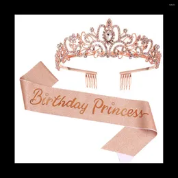 Party Decoration Birthday Girl Crown Princess With Sash For Women Supplies
