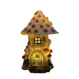 Sculptures Solar Fairy House Large Fairy Outdoor Statues Mushroom House Decoration Crafts Patios Walkways Windowsill Backyards And Pathways