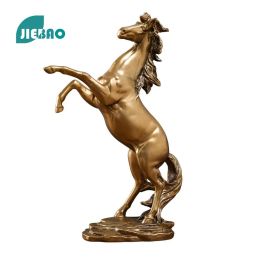 Sculptures Golden Horse Resin Statue Figure Nordic Abstract Ornaments For Figurines For Interior Sculpture Room Home Decor