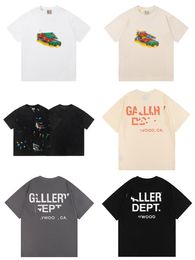 gallerydept luxury fashion mens women shirt print designer t shirts size s-xxxxl Street Short sleeve t shirt Washed fabric Street Graffiti lettering Vintage yh9