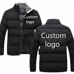 can custom logo print Harajuku thick men's sportswear Men's winter m jacket High quality fleece stand-collar snow jacket l7aF#