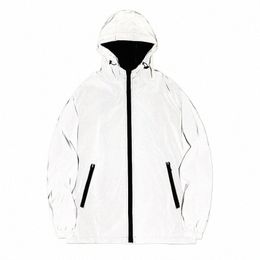 autumn Spring Windbreaker Mens Full Reflective Jackets Men Hip Hop Coats Rainwear Men Streetwear Night Shiny Harajuku Jackets 30bZ#