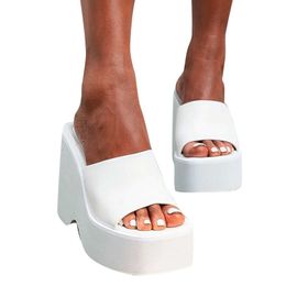 Slippers Summer Women Sandals Solid Large Platform Wedge Heel High Open Toe Sexy Style Sandalias jer Elegant H240328