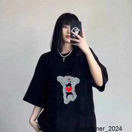 Designer The correct version of WE11 short sleeved T-shirt for men and women with round necked teddy bear trendy brand loose casual American T-shirt BF9L