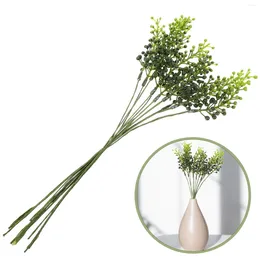 Decorative Flowers 10 Pcs Simulated Green Plant Decoration Picks Wedding Artificial Faux Stems Plastic Greenery Plants