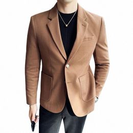 brand Clothing Fi New Men's Casual Busin Suit Male One Single Butted Dr Blazer Jacket Coat Casual Tuxedo 4XL Q1vx#