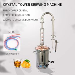 accessories Hooloo Small Home Pure Copper Crystal Tower Distiller Ct20cu Household Moonshine Still Brewing Distillation Hinery