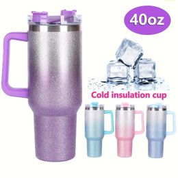 1pc, Tumbler, Mental Vacuum Stainless Steel Cup, Large Capacity Tumbler with Straw, Creative Portable Water Bottle for Outdoor Camping, 40oz/1200ml