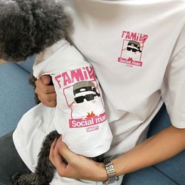 24ss Pet Parent Child Small Dog Family Pet Clothing T-shirt Teddy Designer Dog Clothes for July Summer