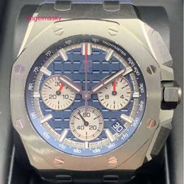 Gentlemen AP Wrist Watch Epi Royal Oak Offshore Series 26420TI Titanium Alloy Ceramic Blue dial Mens Chronological Fashion Leisure Business Sports Machinery Watch