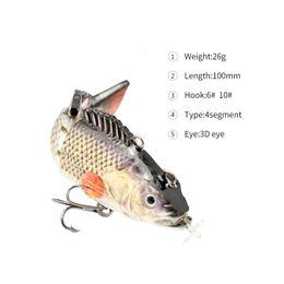 small Robotic Swimming Lures Fishing Auto Electric Lure Bait Wobblers For Swimbait USB Rechargeable Flashing LED light 240321