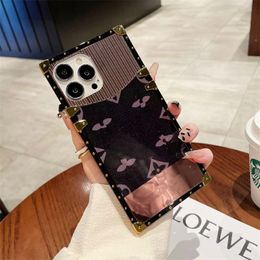 Designer Luxury square flowers Phone Cases For iPhone 15promax 15plus 15 14promax 14pro 14plus 13 13pro 13promax 12 11 Classic Letter Mobile Back 26354