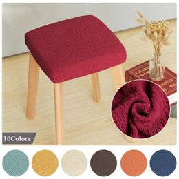 Chair Covers Square Stool Cover Dust Protector Washable Anti Dirty Pleated Fabric Elastic Kitchen Home Textile Supply