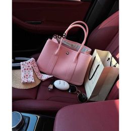 Totes Handbag L Top Layer Cowhide Litchi Pattern Cherry Blossom Powder Garden Bag One Shoulder Crossbody Womens Handbag
