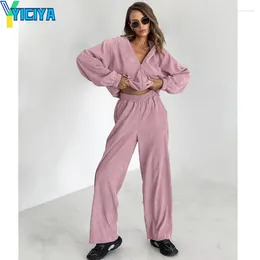 Women's Two Piece Pants YICIYA Corduroy Pant Sets Thickening And Hooded Tracksuit Women Y2k Two-piece Set Outfits Fashion Sport Track Suits