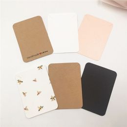 100 pcs 7 8x5 6cm kraft paper rectangular Necklace card with printed handmade pendant bracelet bracelet display card223f