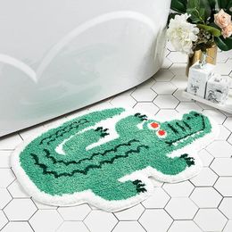 Bath Mats Absorbent Non-slip Area Rug For Home Bedroom Cartoon Tiger/crocodile Modelling Household Enter The Door Floor Mat
