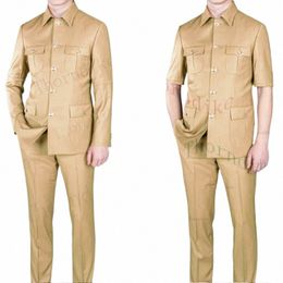 thorndike Combinati-1 Safari Men's Suits Tailor-Made Blazers Pants Normal Busin Causal Party Singer Groom Wedding Prom X2uB#