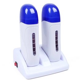 NEW 2024 Electric Double Wax Heater Epilator Cartridge Wax Roller Base Roll On Waxing Refillable Hair Removal Machine Depilatory Heater