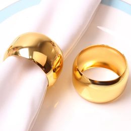 6pcs el model room golden ring napkin buckle napkin ring Western restaurant metal napkin circle cloth ring 240319