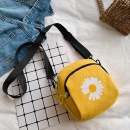 Shoulder Bags Canvas Small 2024 Spring And Summer Foreign Style Daisy Mobile Phone Bag Female Mini Single Messenger