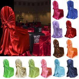 Chair Covers Self Tie Satin Wedding Banquet Party Decoration Annual Dinner Supplies Universal Home Decor