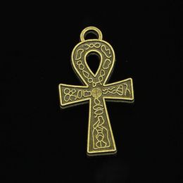 34pcs Zinc Alloy Charms Antique Bronze Plated egyptian ankh life symbol Charms for Jewellery Making DIY Handmade Pendants 38 21mm2519