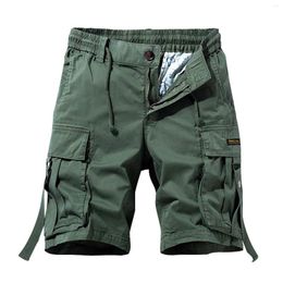 Men's Shorts 2024 Mens Cotton Cargo Summer Fashion Khaki Multi-pocket Tactical Casual Short Pants Loose Men Sweatpants