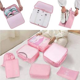 Storage Bags 9 Pieces Travel Bag Organiser Clothes Shoe Travelling Compression Packing Cubes Suitcase Luggage Organisers